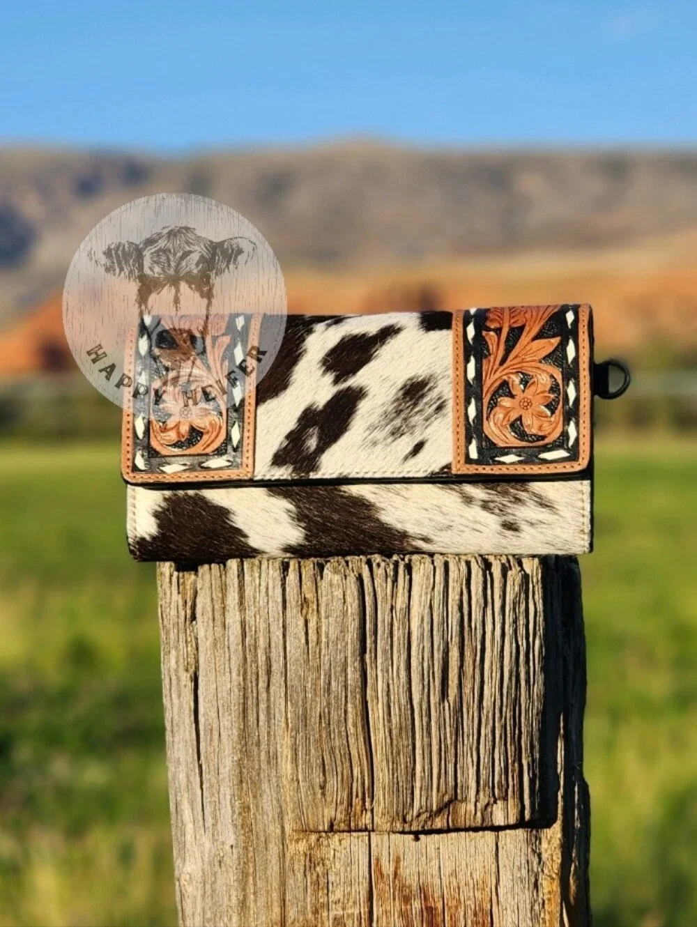 Leather Cowhide Wallet/Crossbody